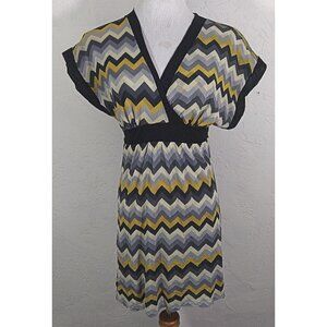 Sweet Pea Stacy Frati Dress Medium Chevron Stripe Multicolor Empire Waist